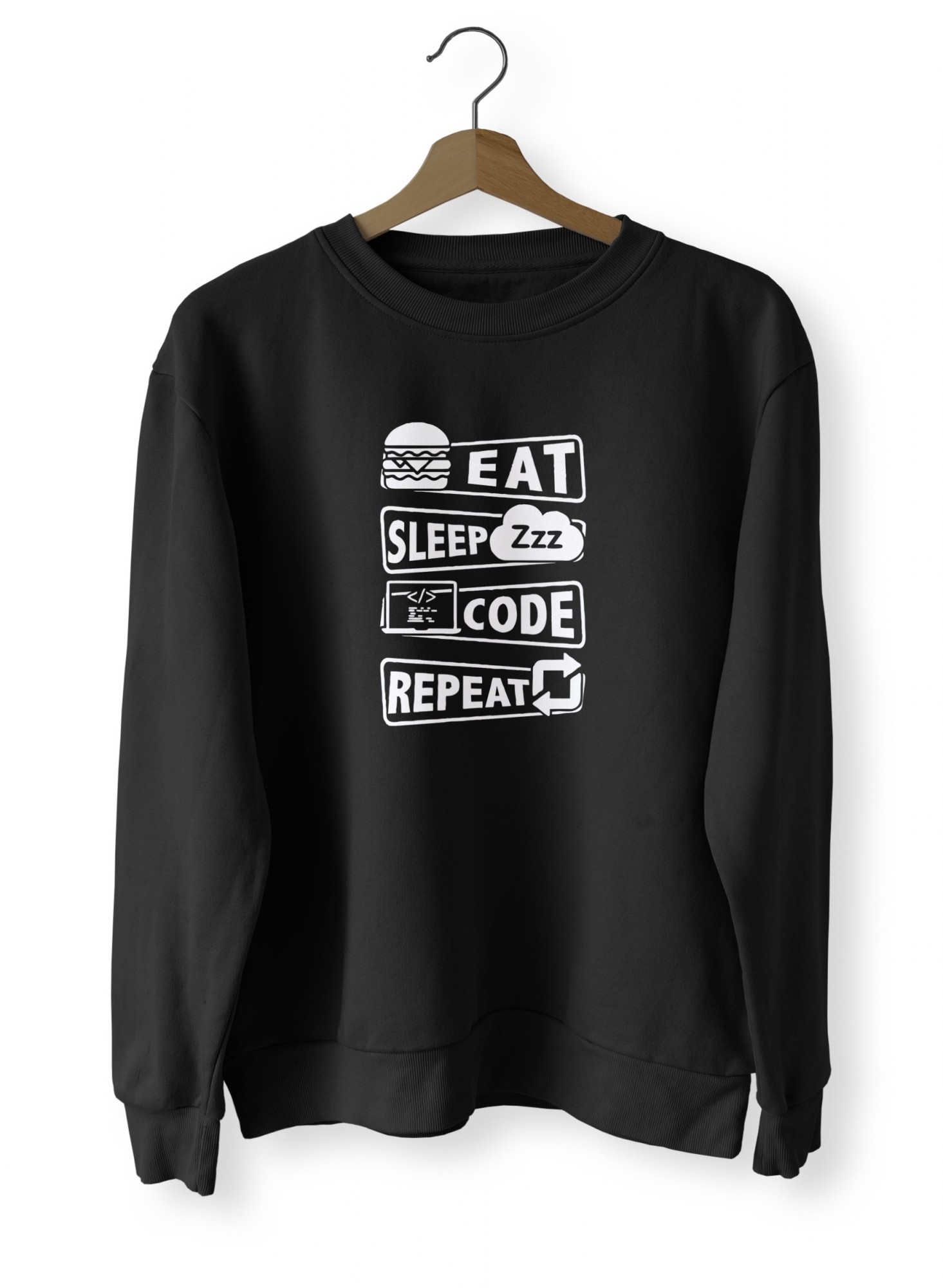 

Свитшот мужской Для Айтишника / Программиста Eat Sleep Code Repeat  Черный, Свитшот мужской Для Айтишника / Программиста Eat Sleep Code Repeat S Черный