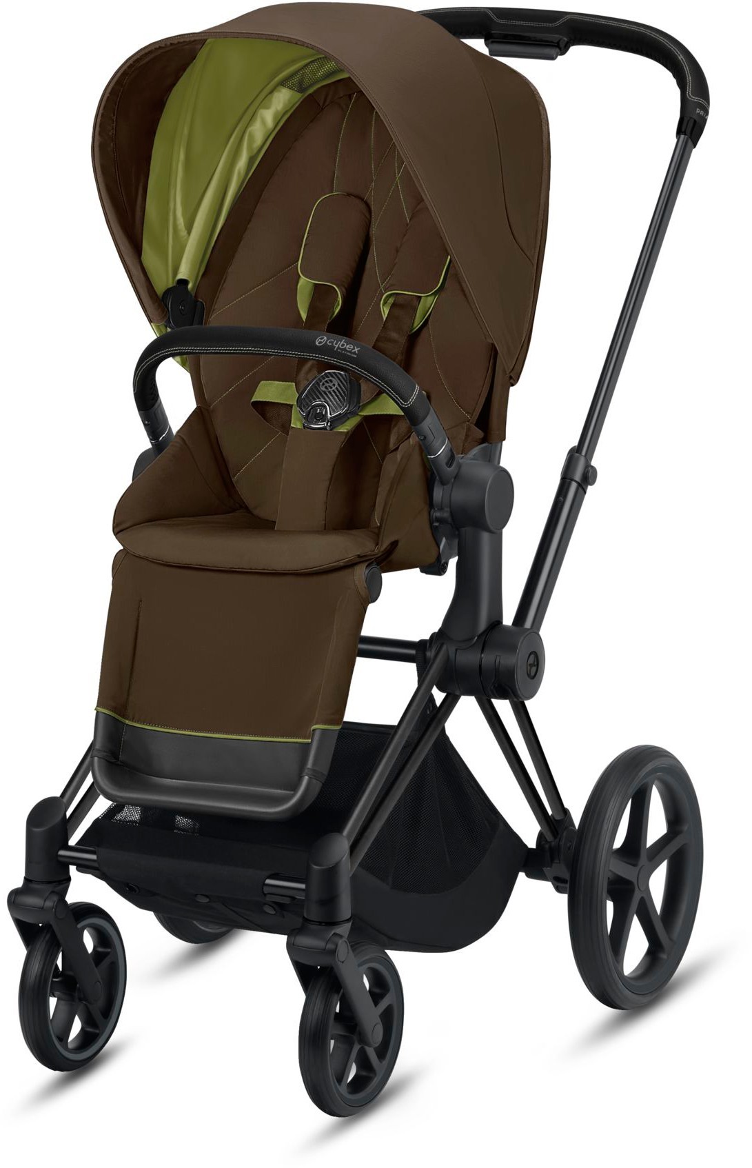 

Прогулочная коляска Cybex e-Priam Khaki Green шасси Matt Black