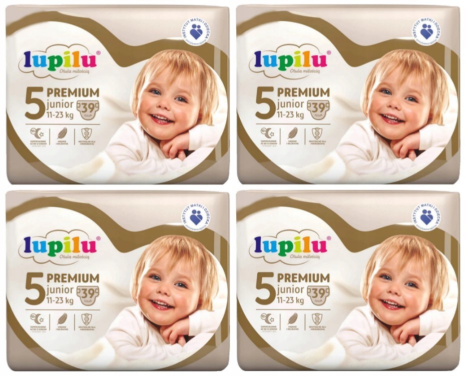 

Підгузники Lupilu Premium Junior Розмір 5, Вага 11-23 кг, 195 шт