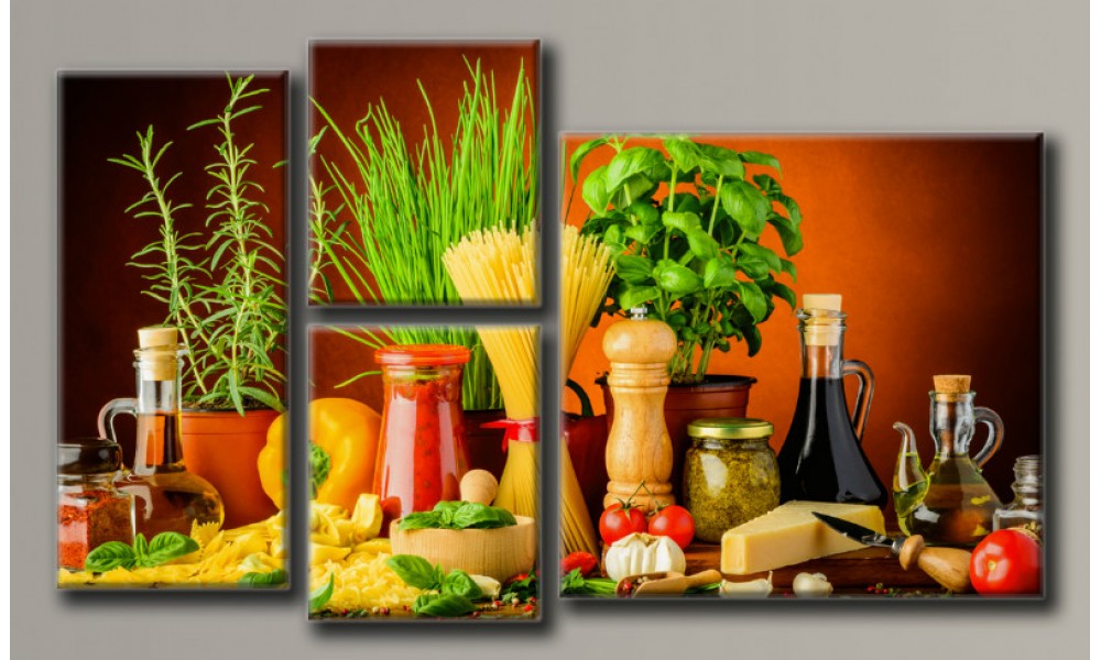 

Модульная картина Продуктовый натюрморт Holstart 60х102 см