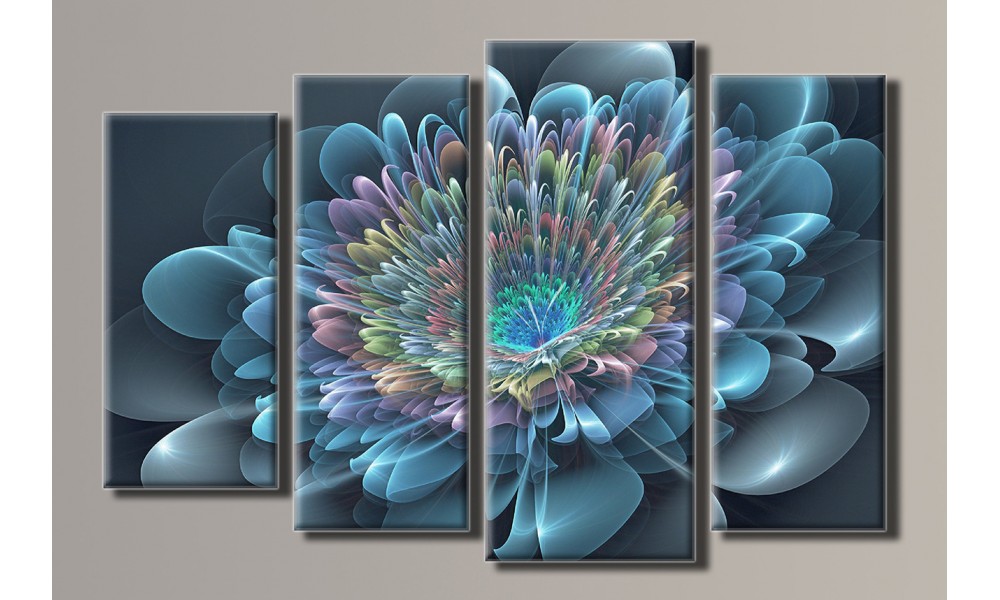 

Модульная картина на холсте "Абстракция цветок" для интерьера Holstart 59,5х90 см