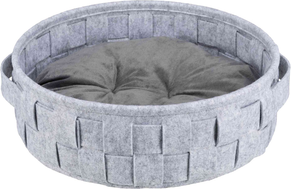 

Лежак для собак и кошек Trixie Lennie фетр плетеный Серый 40 см