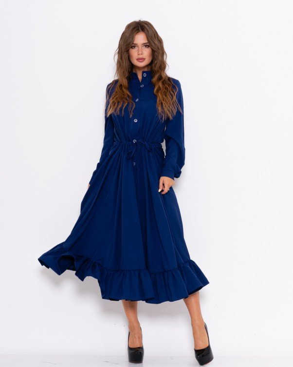 

Платье ISSA PLUS 10994 42 синее повседневное удлиненное миди 42 синий