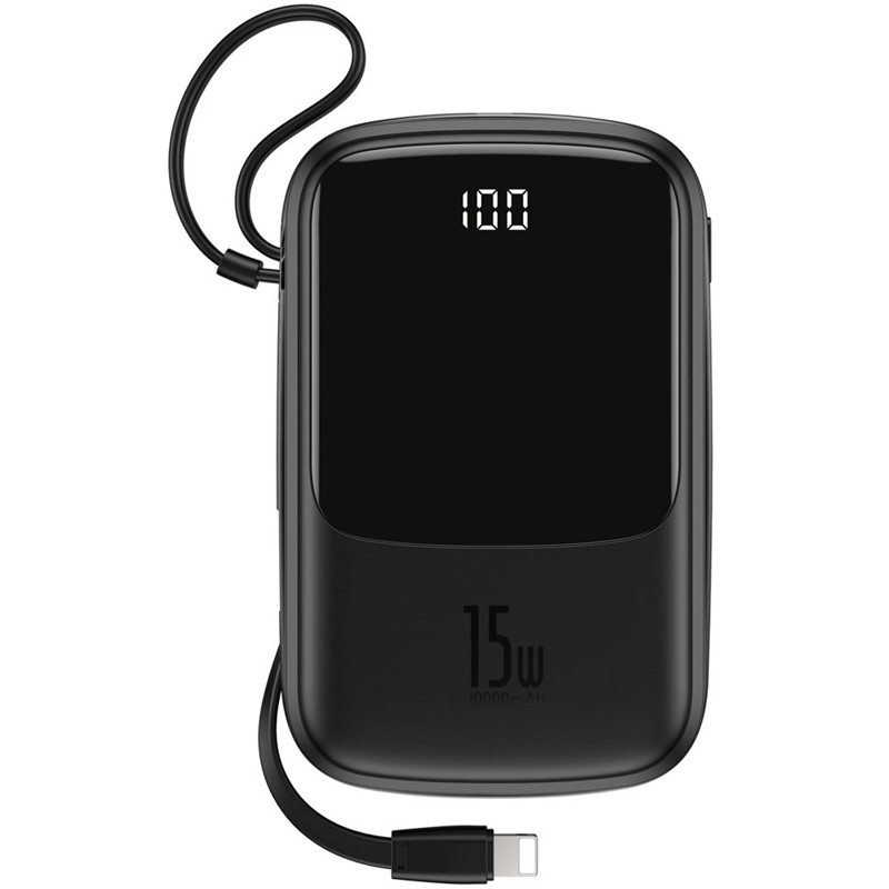 

Дополнительная батарея Baseus Q-Pow Digital Display With Lightning Cable 10000mAh PPQD-B01 Black