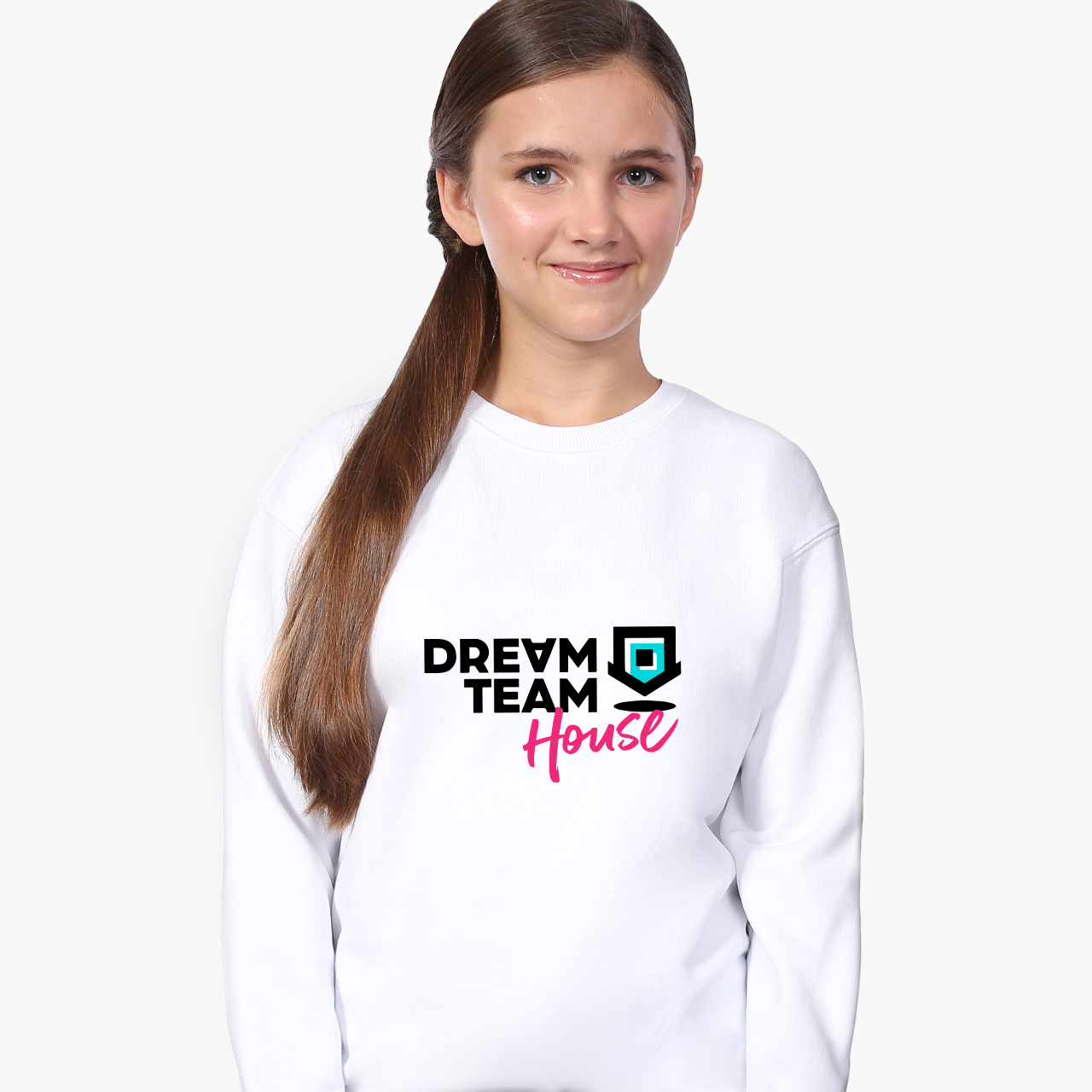 

Свитшот для девочек Тиктокерский дом Дрим Тим Хаус (Dream Team House) (9509-3032-4) 158-164 см Белый
