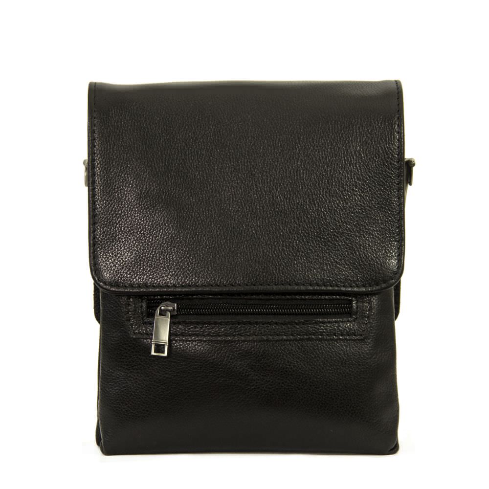 

Мужская кожаная сумка VESSON, на плечо Черная (4456-4)