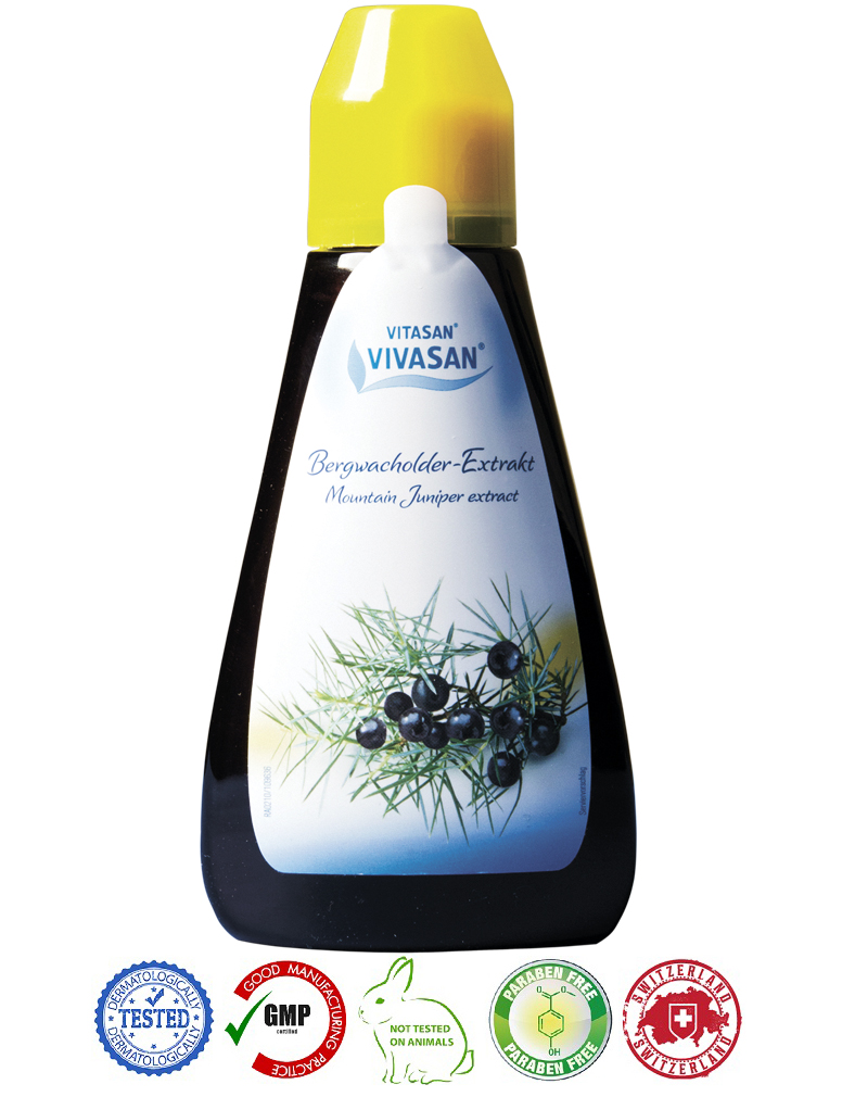 

Натуральный швейцарский антиоксидантный Сироп Можжевельник/Mountain Juniper VIVASAN Original 500 мл GMP Sertified Для иммунной системы Not tested on animals 0011