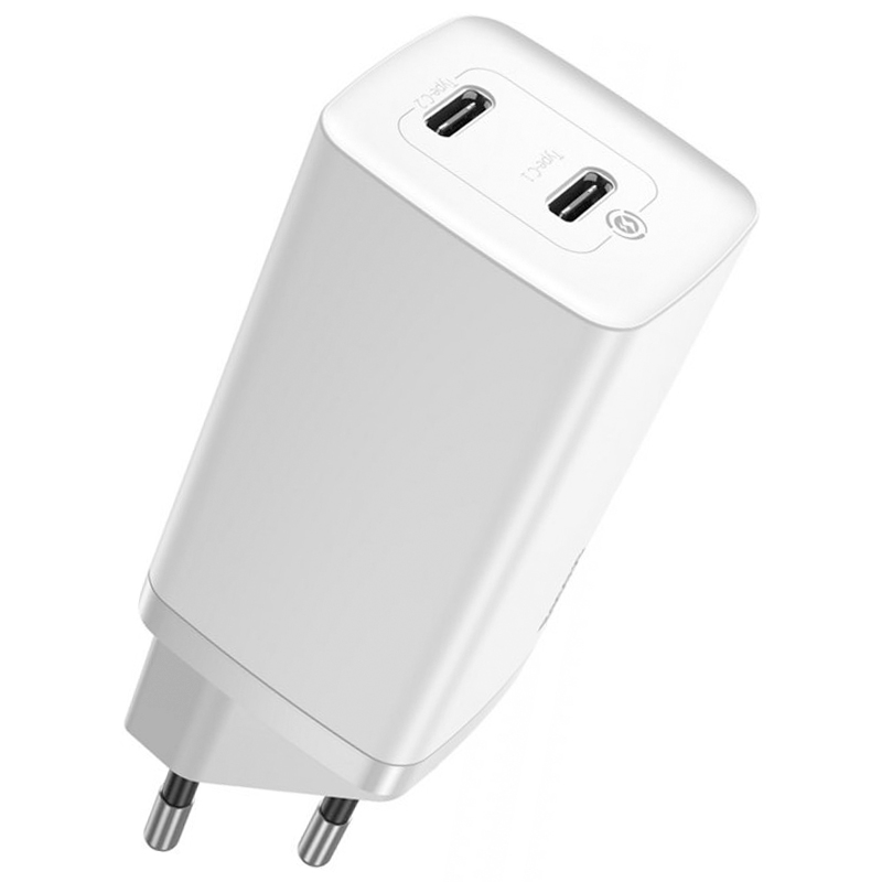 

Адаптер сетевой 2Type-C Baseus GaN Lite 65W 3A (CCGAN2L-E02) White