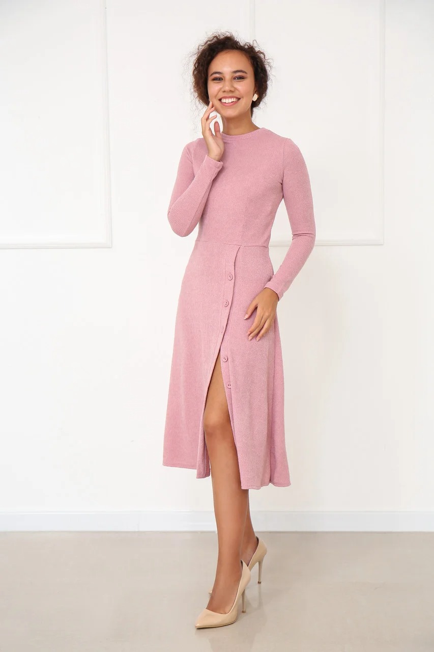 

Fashions • Платье трикотажное с разрезом Caroline Fashions - пудра (8991-фг, Fashions • Платье трикотажное с разрезом Caroline Fashions 46-48 пудра (8991-фг)