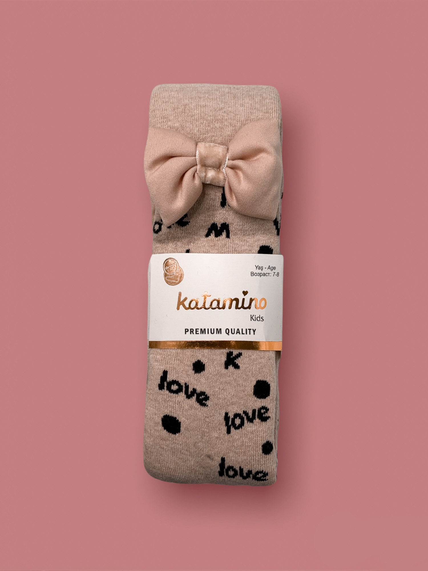 

Колготки детские зимние Katamino с бантиком 3-4 года (93-105 см) Бежевые