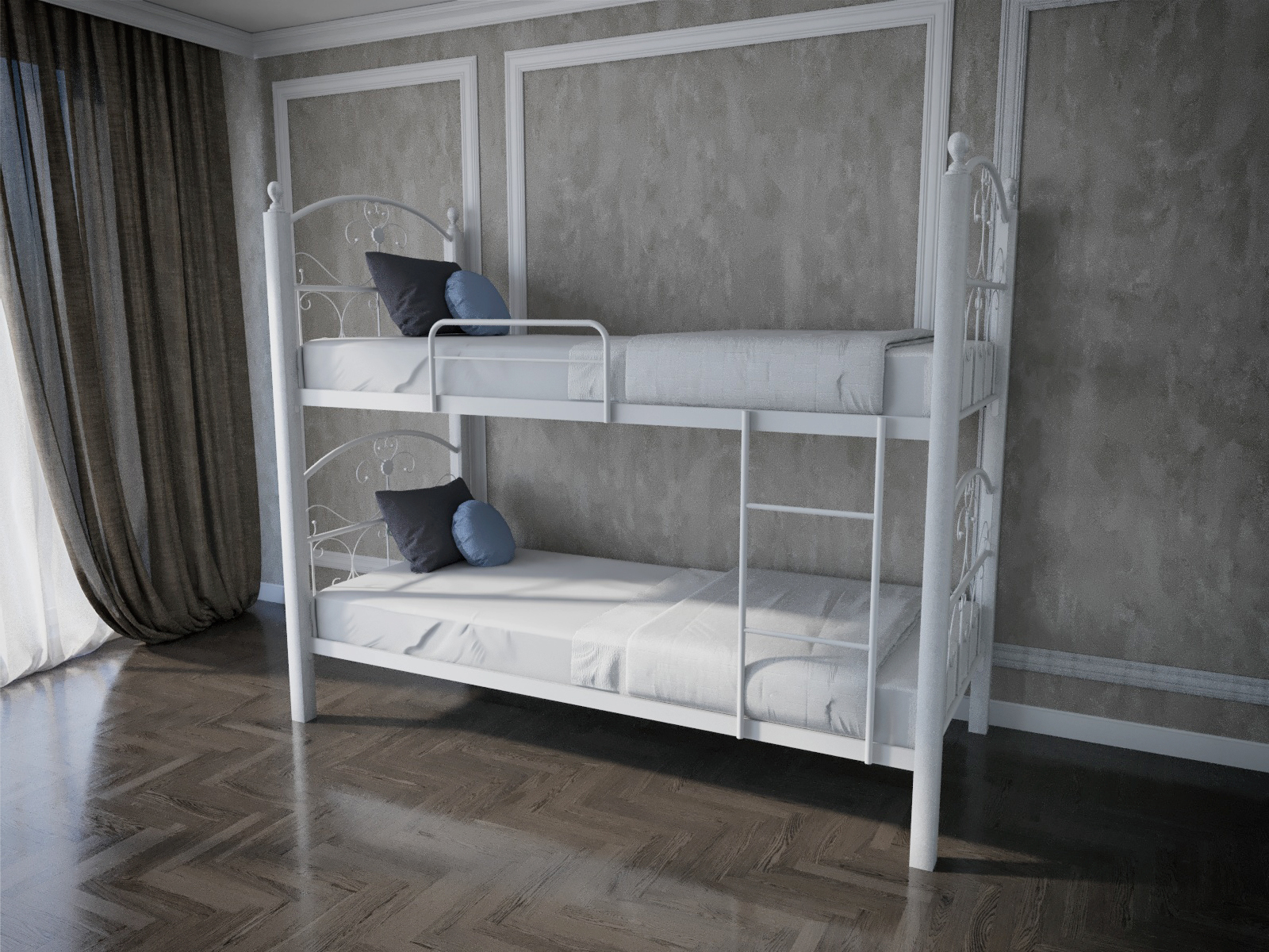 

Кровать MELBI Патриция Вуд Двухъярусная 90*200 см Белый (КМ-001-03-10бел)