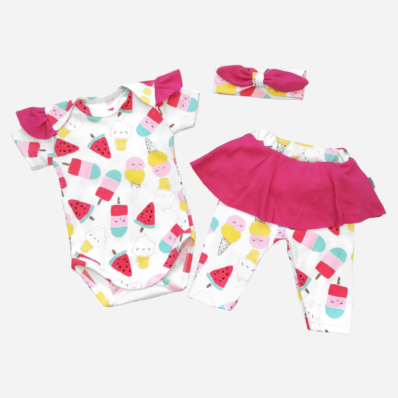 

Костюм (боди + штанишки) Dexters IceCream d9-52-1мр 80 см Белый/Розовый