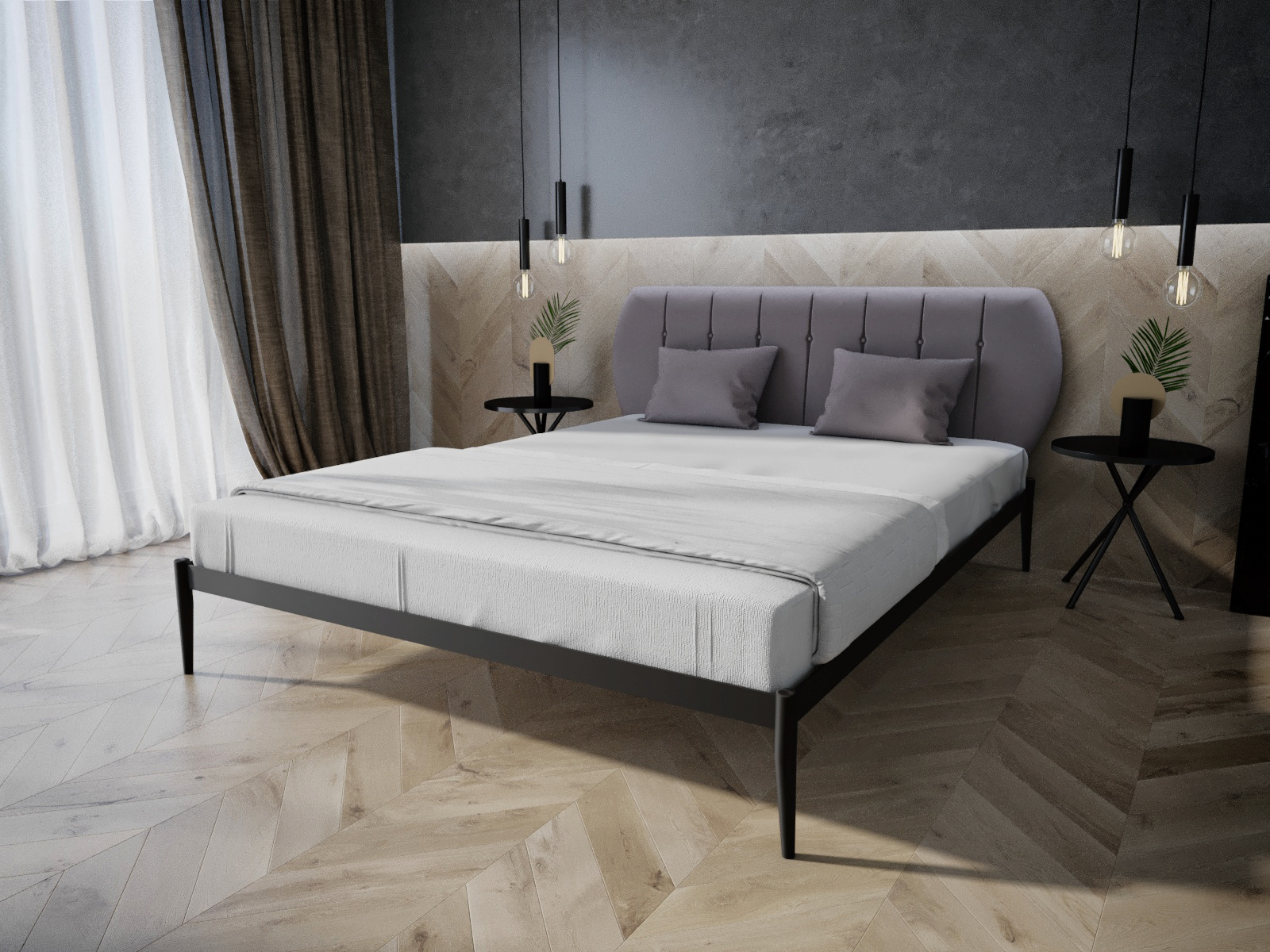 

Кровать MELBI Бьянка 01 Двуспальная 180*200 см Черный (КМ-009-02-8чер)