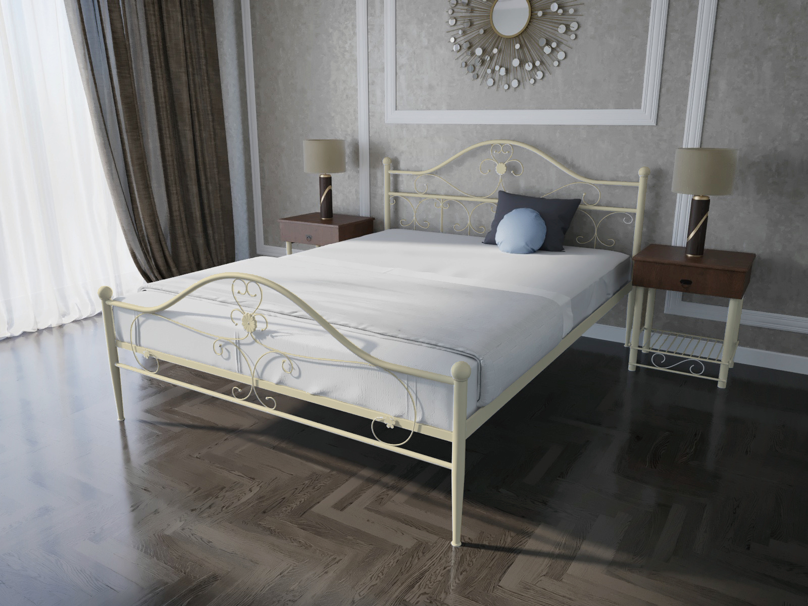 

Кровать MELBI Патриция Двуспальная 160*190 см Бежевый (КМ-002-02-5беж)