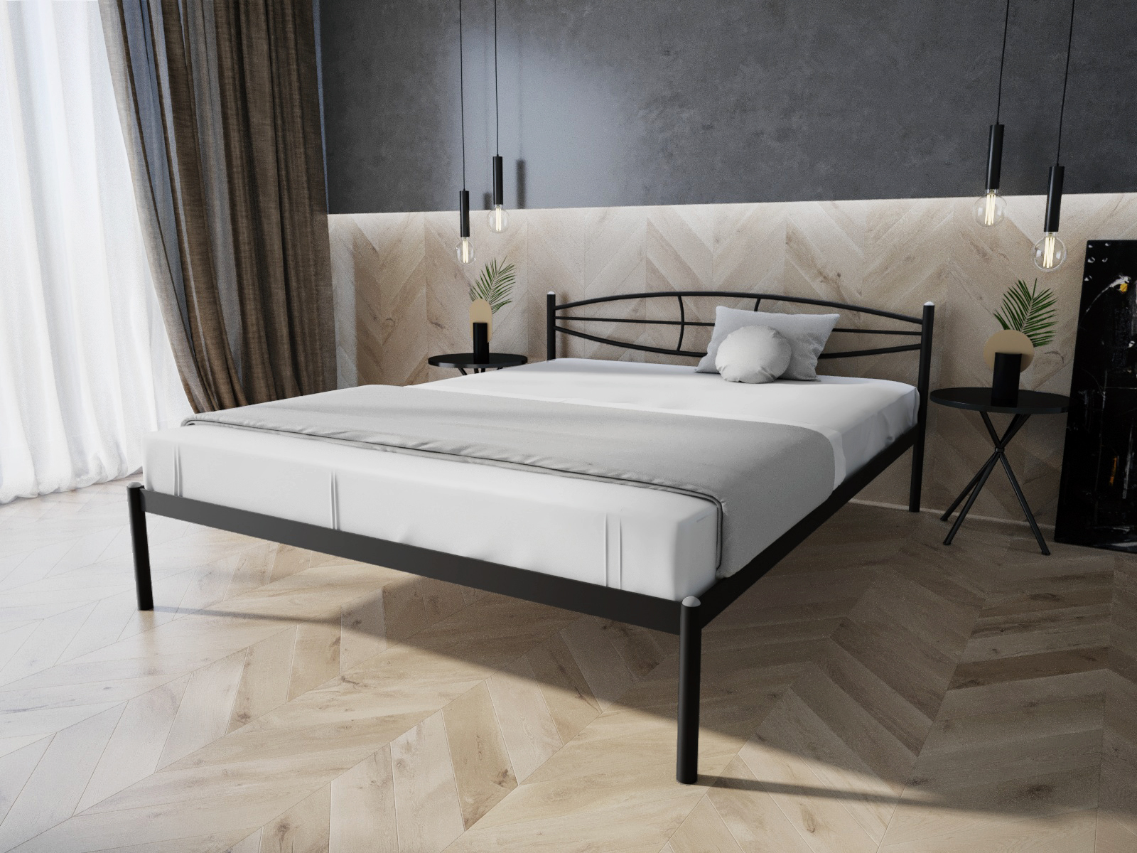 

Кровать MELBI Лаура Двуспальная 160х200 см Черный