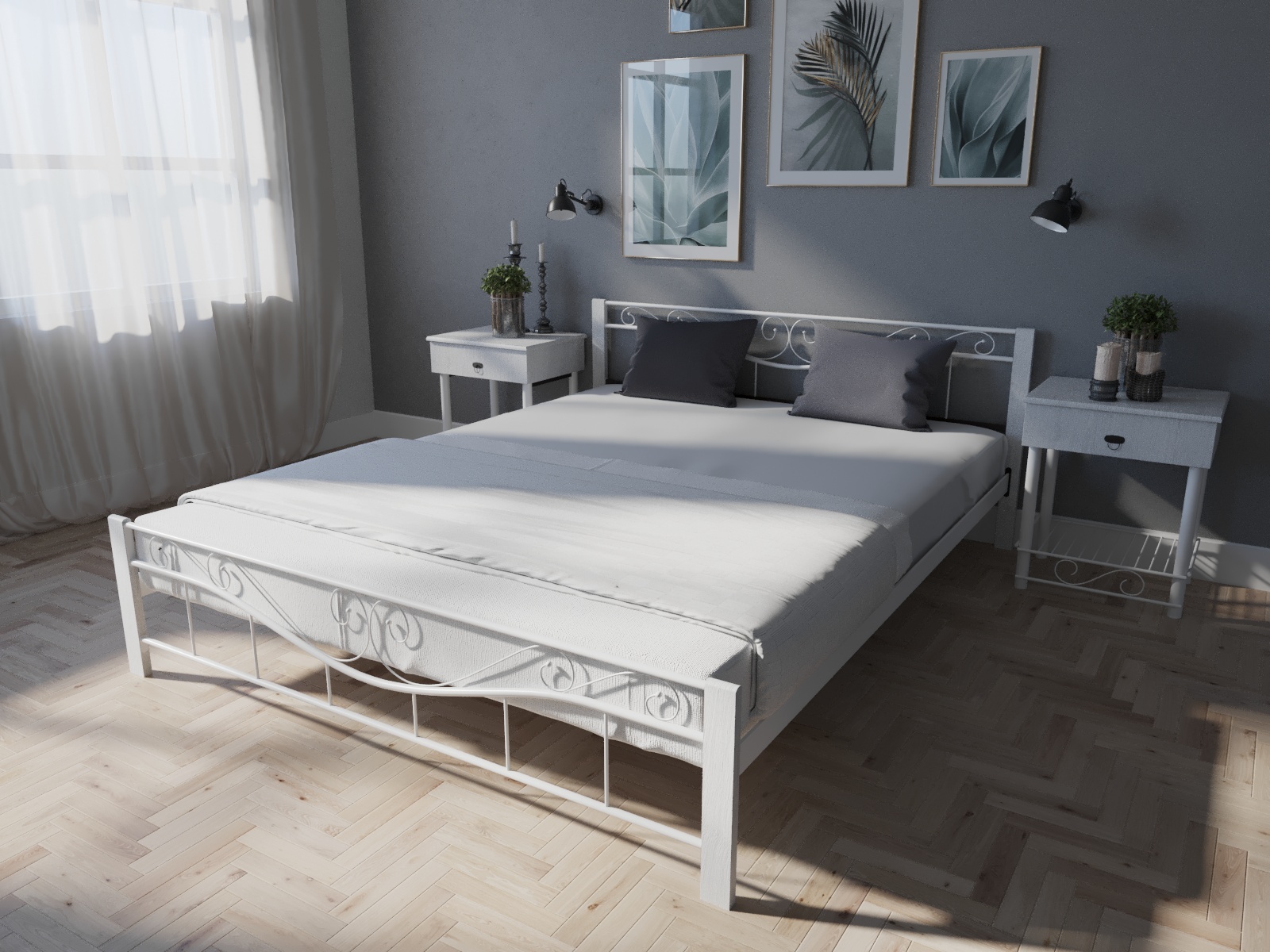 

Кровать MELBI Эмили Двуспальная 160*190 см Белый (КМ-011-02-5бел)