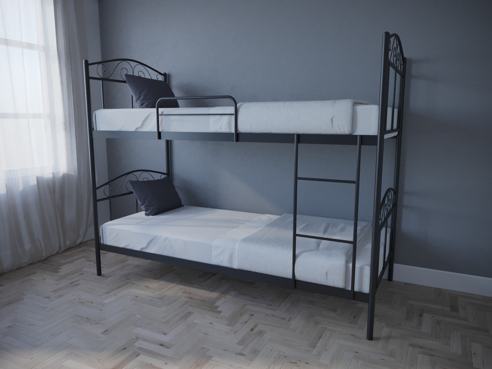 

Кровать MELBI Элис Люкс Двухъярусная 90х200 см Черный
