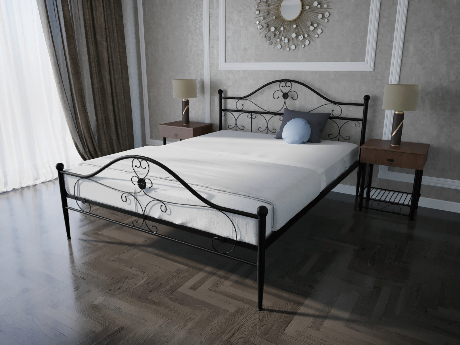 

Кровать MELBI Патриция Двуспальная 160*190 см Черный (КМ-002-02-5чер)