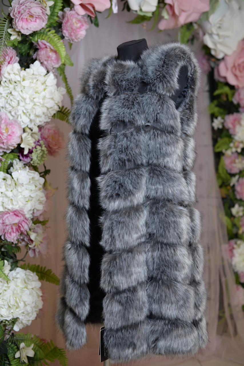 

Длинная меховая жилетка Fanpuguizhen Milanka  () Серебристый с чёрным, Длинная меховая жилетка Fanpuguizhen Milanka 54 (5XL) Серебристый с чёрным
