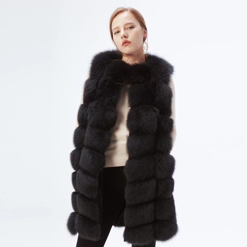 

Длинная меховая жилетка Fanpuguizhen Milanka 48 (XXL) Чёрная