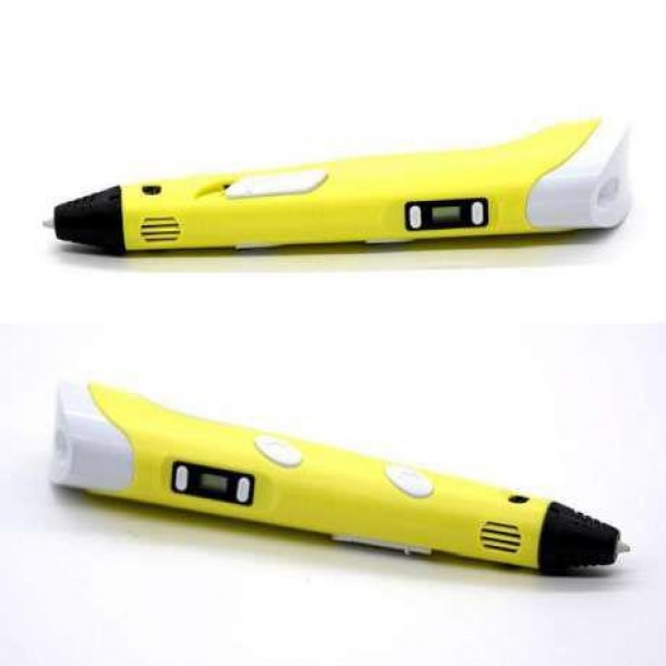 

3D ручка c LCD дисплеем и эко пластиком для 3Д рисования Pen 2 Yellow (00638)