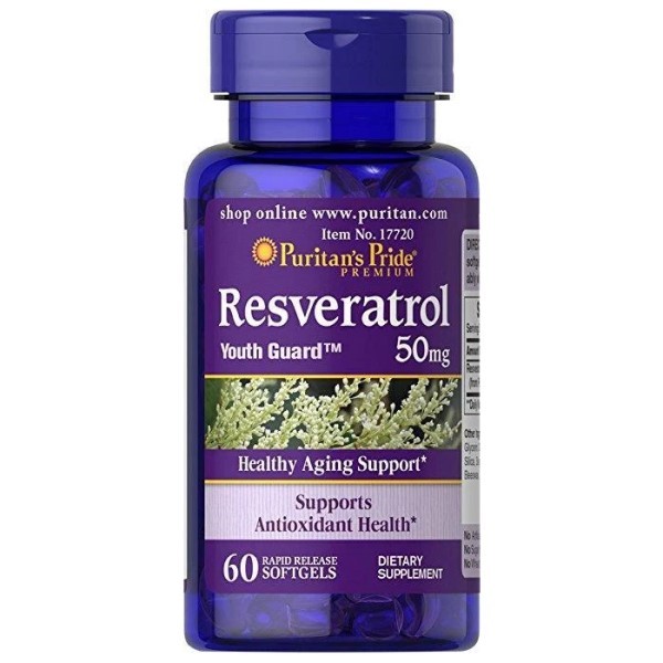 

Натуральные добавки Puritan's Pride Resveratrol 50 мг 60 капсул