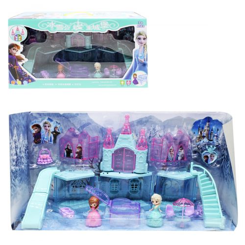 

Девочкам Замок "FROZEN" озвучен, со светом, в коробке 2820-B р.53*21*28см