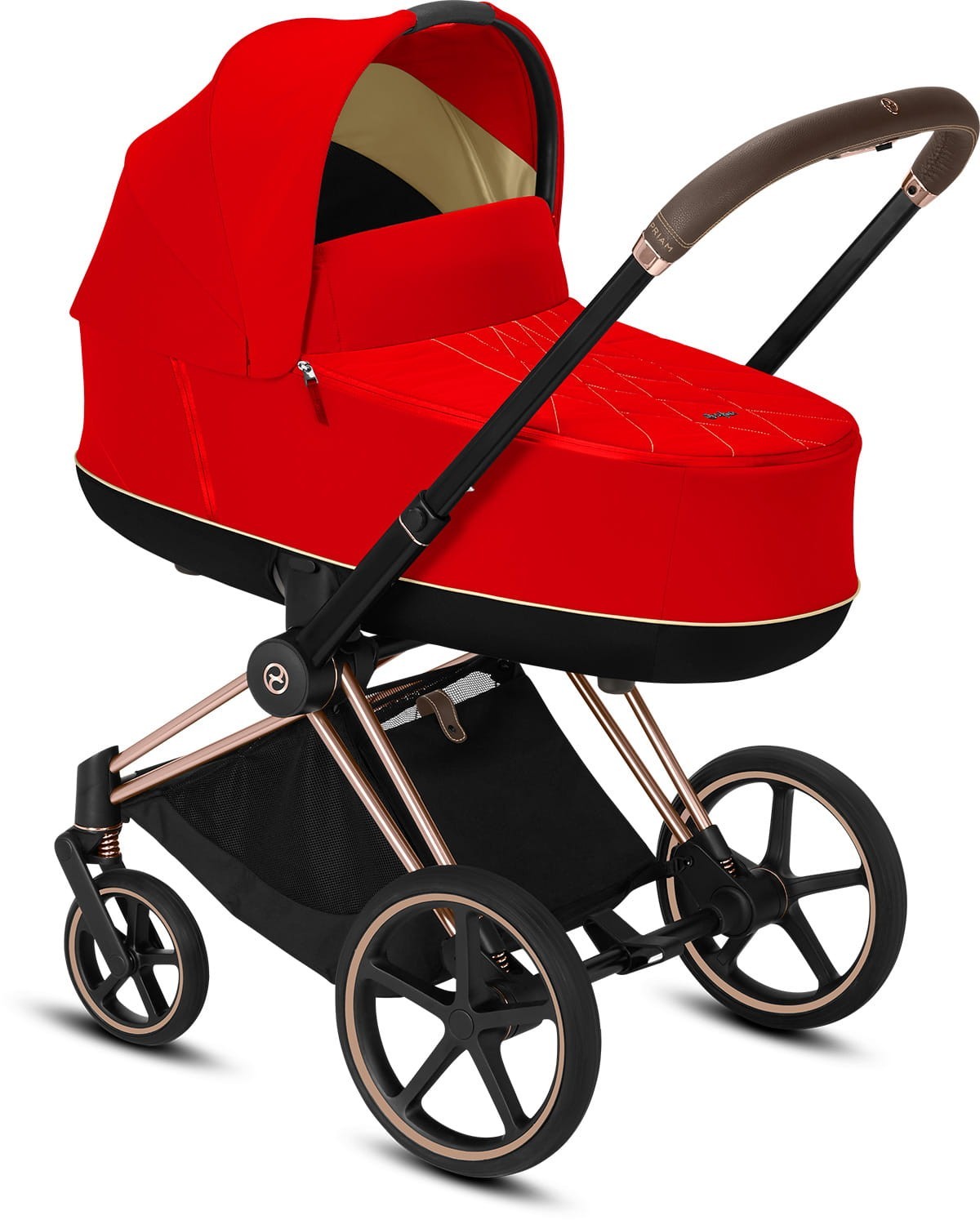 

Коляска для новорожденных Cybex e-Priam Autumn Gold шасси Rose Gold