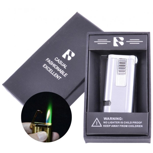 

Зажигалка подарочная (Турбо + обычное пламя) 3963 Silver