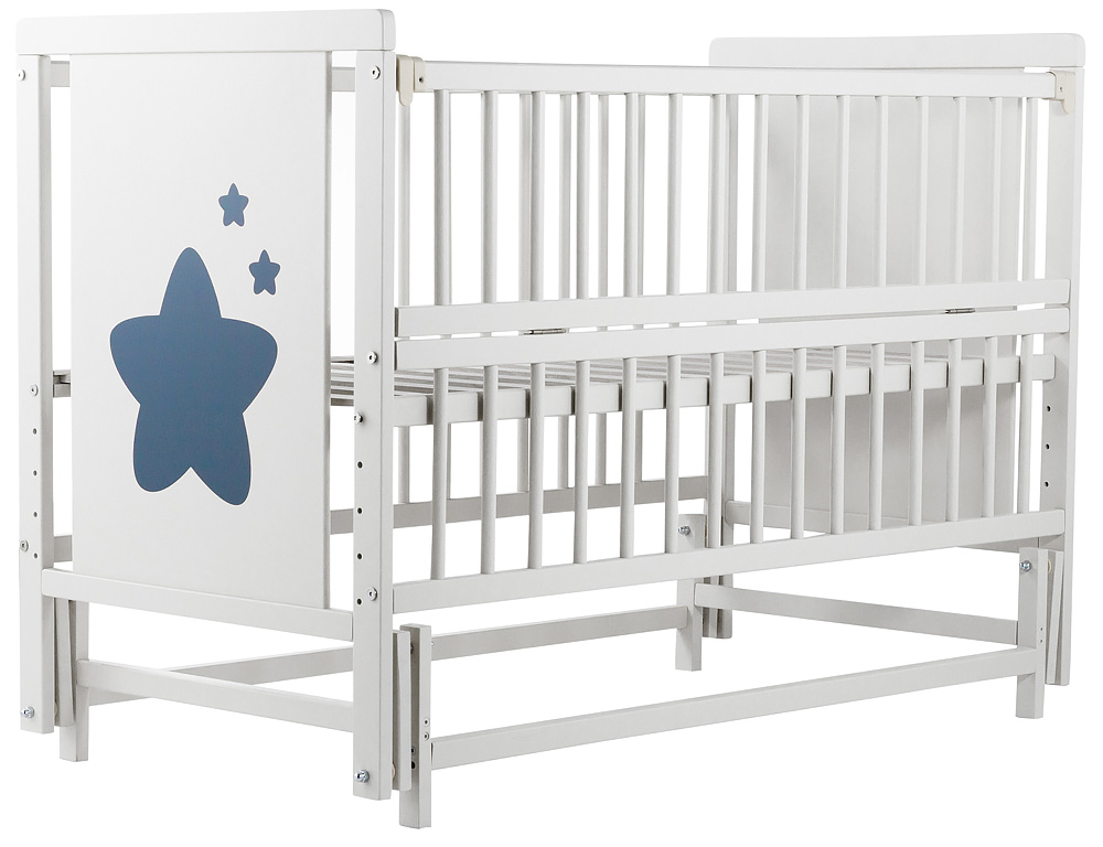 

Кровать Babyroom Звездочка Z-02 маятник, откидной бок бук белый