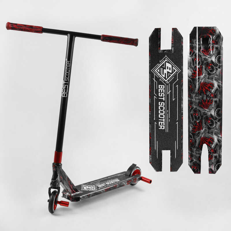 

Самокат трюковый Best Scooter BS-99622 (4) HIC-система, ПЕГИ, алюминиевый диск и дека с ПРИНТОМ, колёса PU, d=110мм, ширина руля - 60 см, в коробке