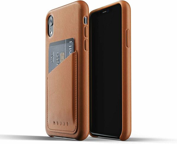 

Кожаный чехол MUJJO Full Leather Wallet для Apple iPhone XR - Tan