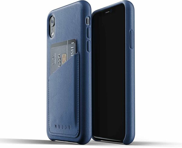 

Кожаный чехол MUJJO Full Leather Wallet для Apple iPhone XR - Blue