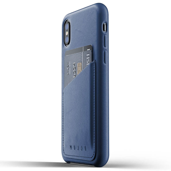 

Кожаный чехол MUJJO Full Leather Wallet для Apple iPhone XS - Blue