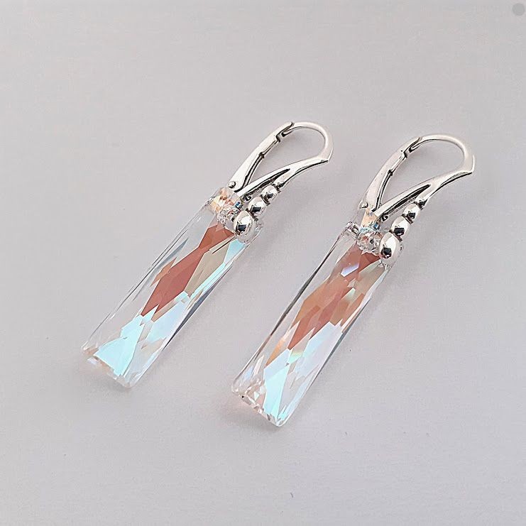 

Классические серьги Hand Made с багетами Swarovski