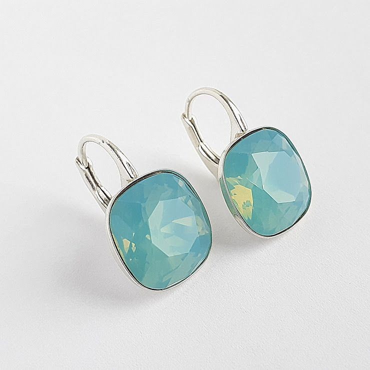 

Серьги серебряные с крупными камнями Swarovski