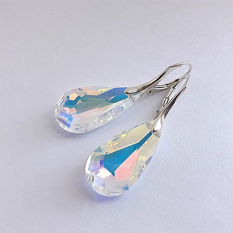 

Серьги на свадьбу с камнями Swarovski