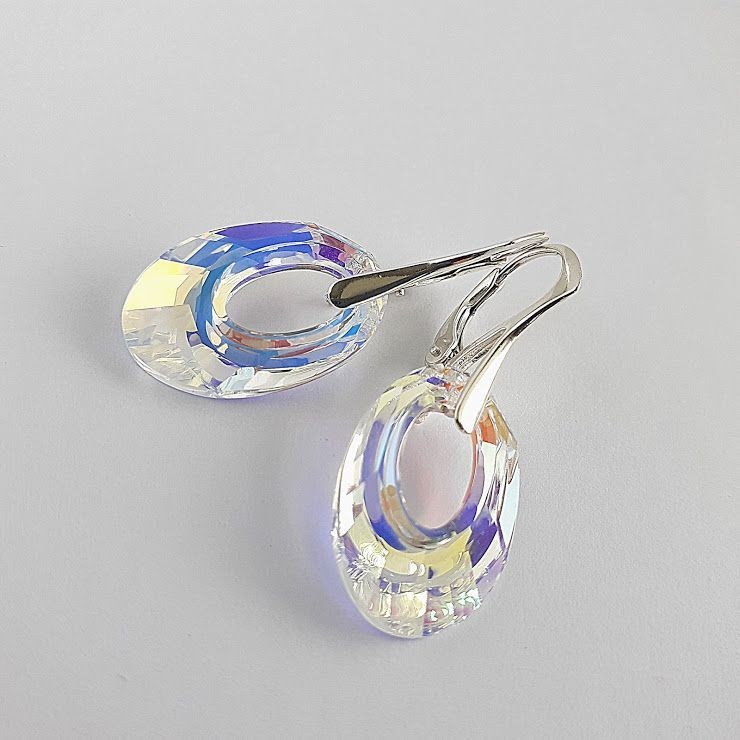 

Сережки с родиевым покрытием с кристаллами Swarovski