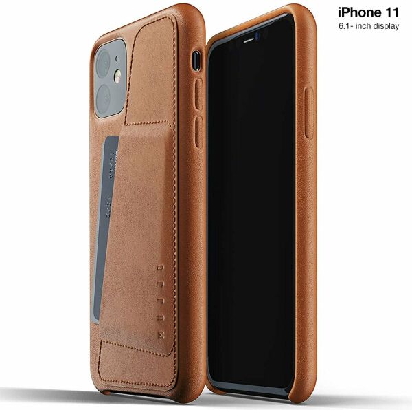 

Кожаный чехол MUJJO Full Leather Wallet для Apple iPhone 11 - Tan