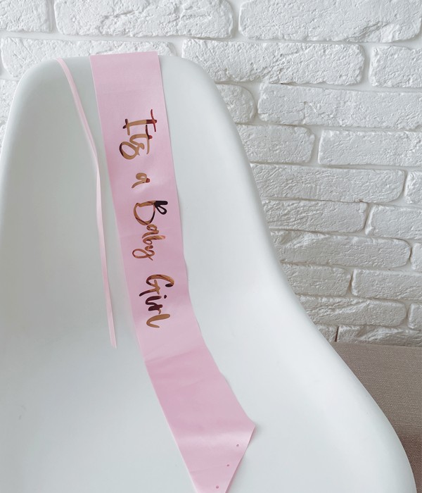 

Лента через плечо на бейби шауер "It's a Baby Girl" 160 х 9,5 см (MB03)