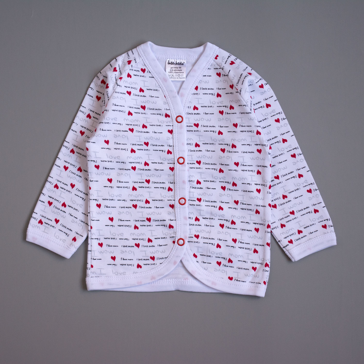 

Распашонка I LOVE Interkids 3-6 месяцев 68 см Белый 858