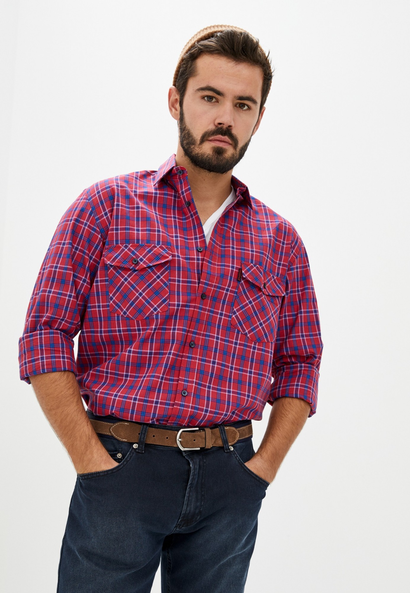 

Рубашка для мужчин в клетку BROSTEM SH-774dl Красная в синюю клетку, Рубашка для мужчин в клетку BROSTEM SH-774dl Красная в синюю клетку L