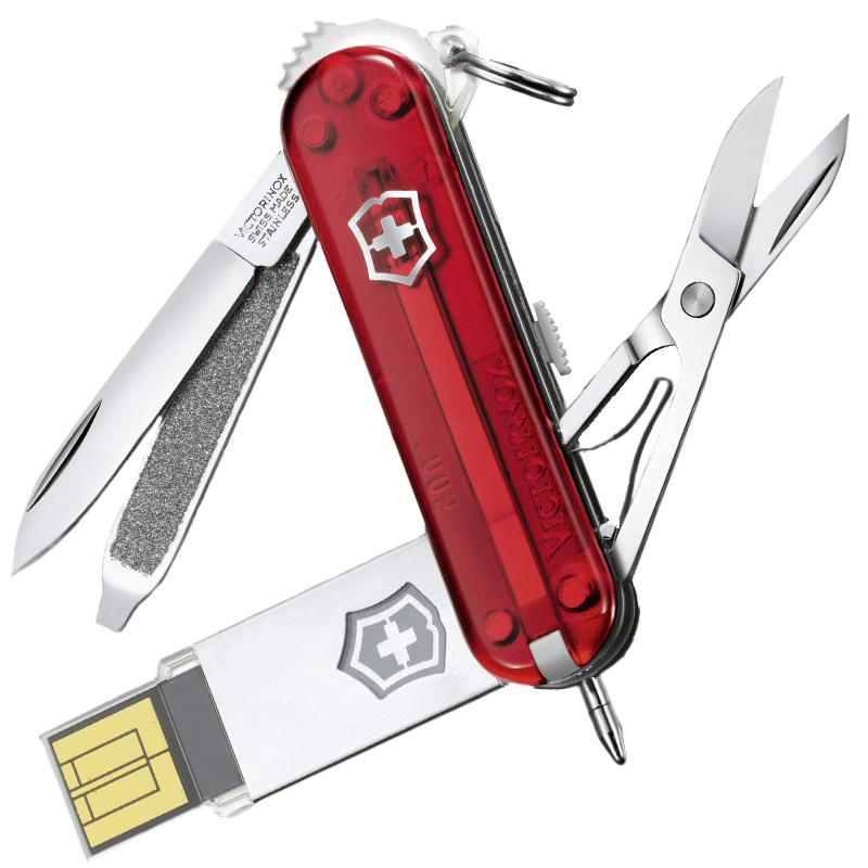 

Нож складной, мультитул Victorinox Work (7 функций, USB-флеш (32ГБ)) Красный