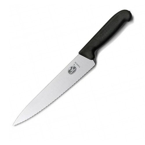 

Нож Victorinox Fibrox Carving 22 см серрейтор Черный