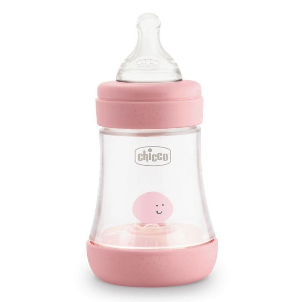 

Бутылочка для кормления Chicco пластиковая Perfect 5 с силиконовой соской 0м+ 150 мл Розова (20211.10.40)