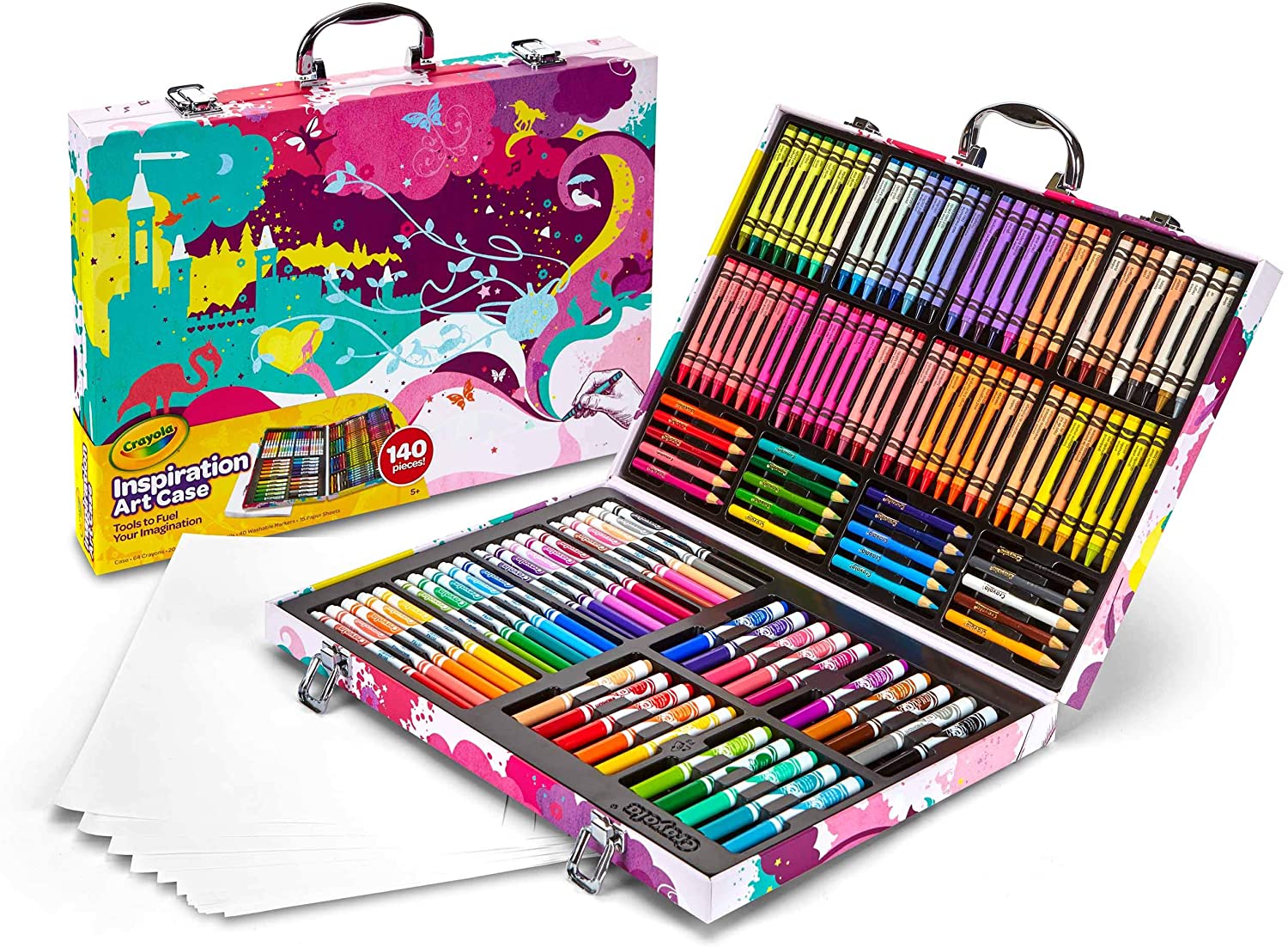 

Набір для малювання Арт кейс Crayola Rainbow Inspiration Art Case Рожевий 140 шт