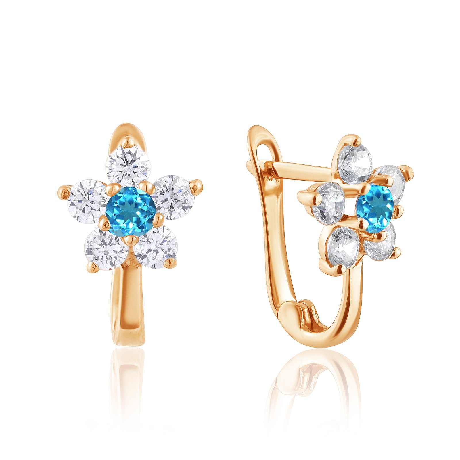 

Серьги из красного золота с цирконами 1762445