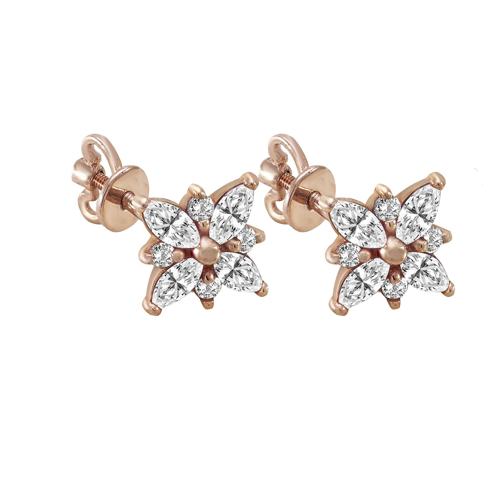

Серьги из красного золота с куб. циркониями 1747082