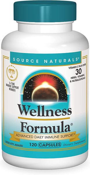 

Защитный иммунный комплекс, Source Naturals, Wellness Formula, 120 растительных капсул