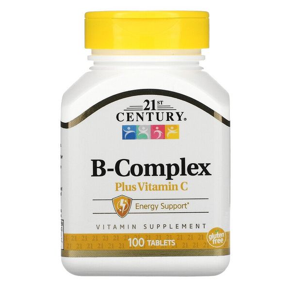 

Комплекс витаминов группы Б 21st Century B Complex Plus Vitamin C 100 таблеток